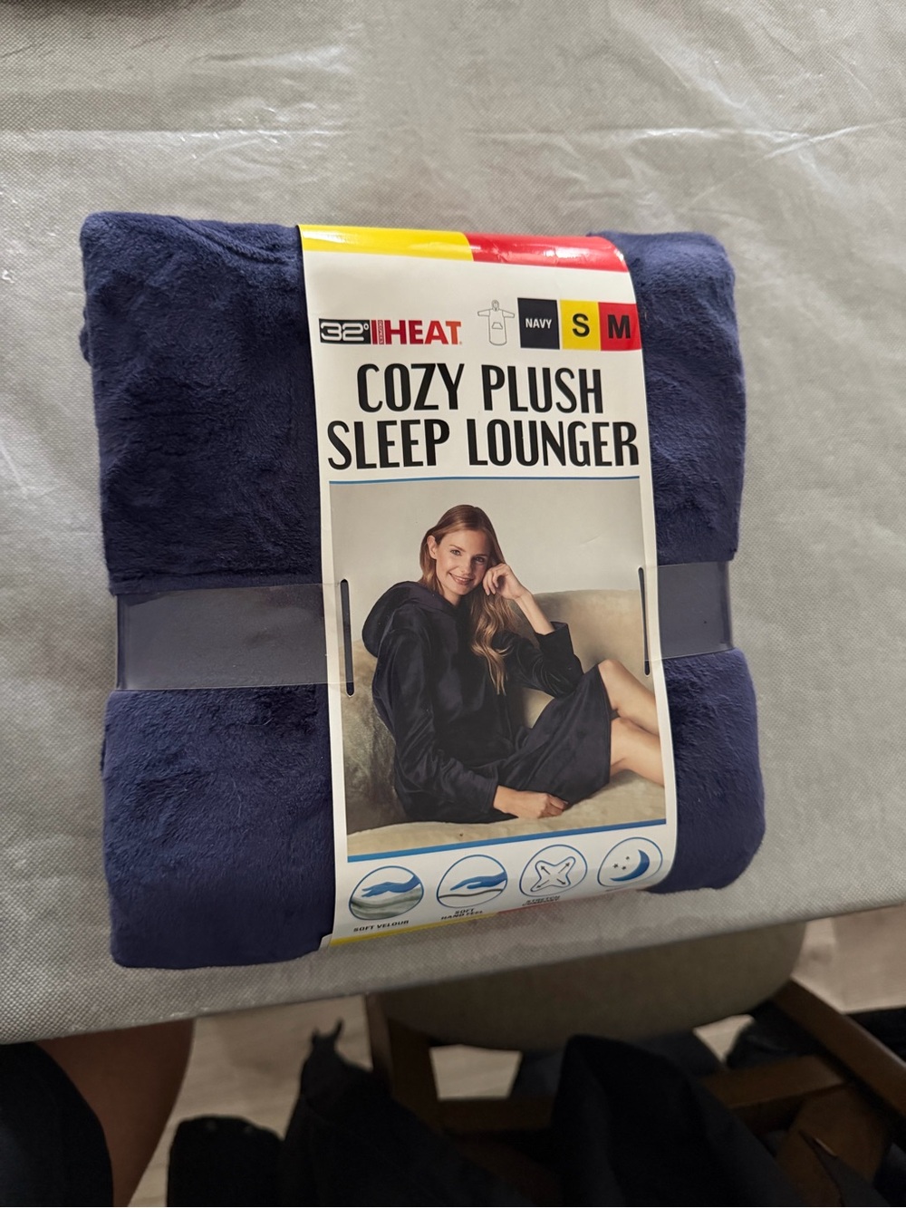 Cozy Plush Sleep Lounger - Navy